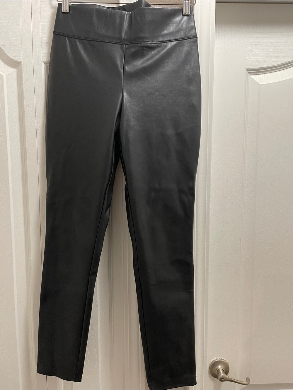 INC International Concepts Black Faux Leather Skinny Pants